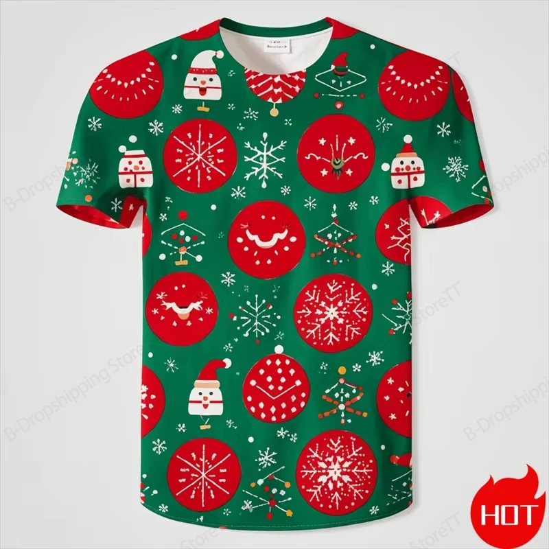 Cartoon Santa Claus 3d Print Tshirt Men Women Fashion Christmas Elements T-shirt Xmas Tops Tees Kids Tshirt Gift Tops New Year