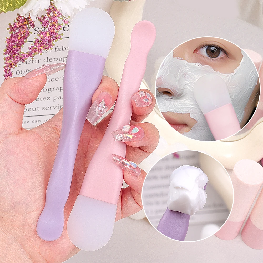 Silicone Double Head Mask Brush DIY Facial Film Adjusting Beauty Tool Skin Care Applicator Cleaning Scraper Daub Type Mud Film