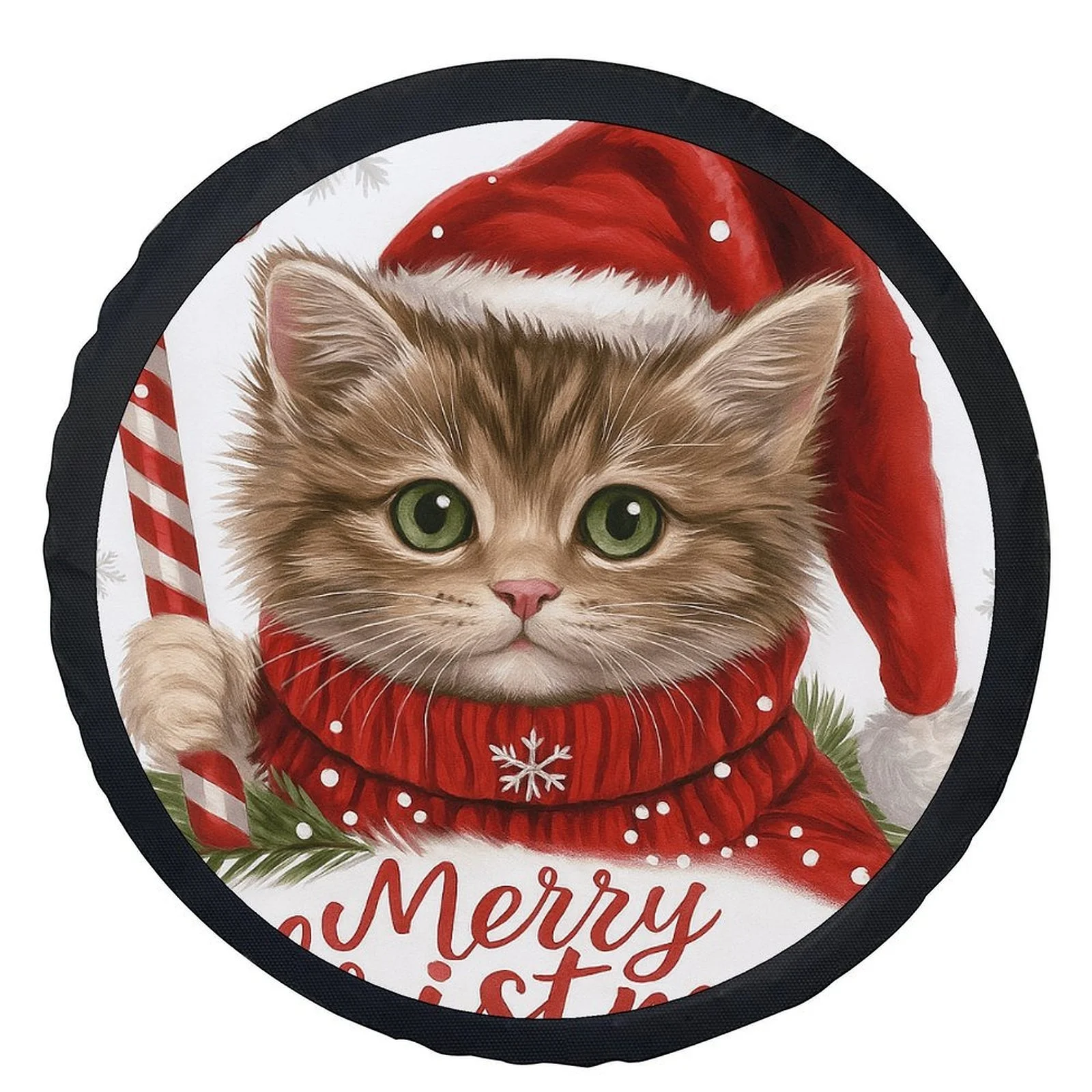 

Christmas Kitten Tire Cover Festive Animal Wheel Cover Universal Protection Accessory