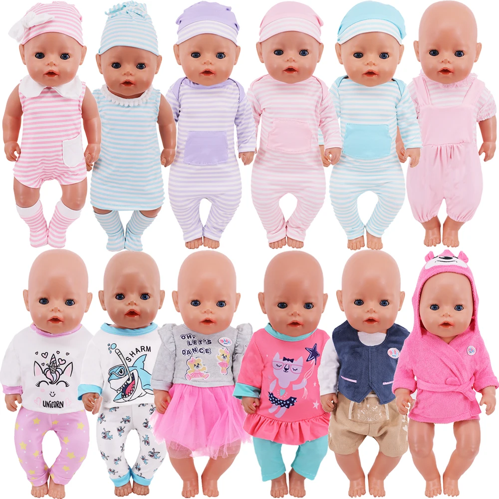 Clothes For Doll Baby Top Pant Jumpsuit Doll Accessoires 18Inch American&43Cm Reborn Doll Pop Girl Toys Our Generation Gift