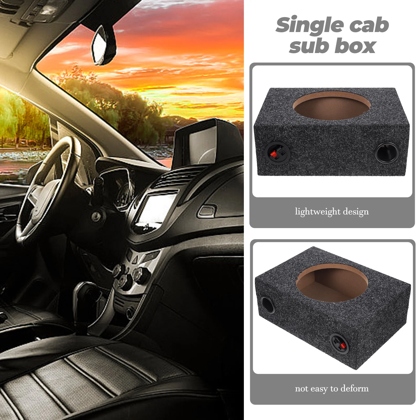 Sealed Carpeted Subwoofer Enclosure 8 Inch Sub Box Replacement DIY Accessory Car Audio Wooden Box Modified Subwoofer