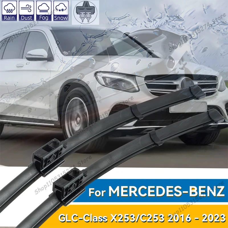 

2Pcs Front Windshield Wiper Blades Set For Mercedes Benz GLC Class GLC 200 220d 250d 300 350e 43 63 4Matic Coupe X253 C253