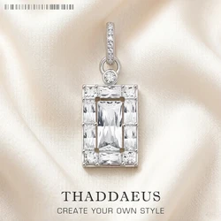 Elegant Timeless Design Rectangle Pendant Glam 925 Sterling Silver Jewelry Europe Style Accessories Soul Classic Gift For Woman