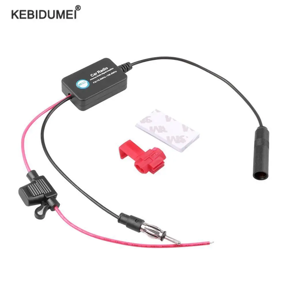 Universal 12V Car Automobile FM AM Radio Signal Amplifier Aerial Antenna Auto FM Antenna Booster Windshield for Car Boat Marine