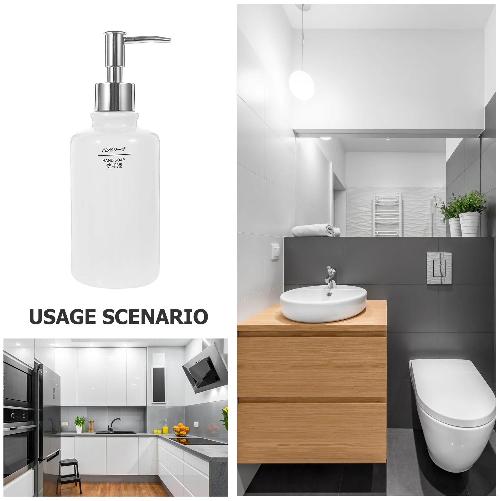 

Ceramic Soap Dispenser Hand Shampoo Bottle Refillable Pumped Lotion Container Leakproof Liquid Storage