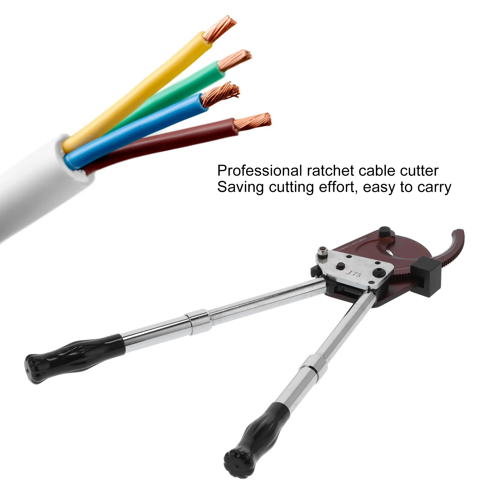 

Ratchet Cable Cutter Adjustable 3x120mm² Industrial Grade Manual Wire Rope Cutting Tool JA75 Manual Hardware