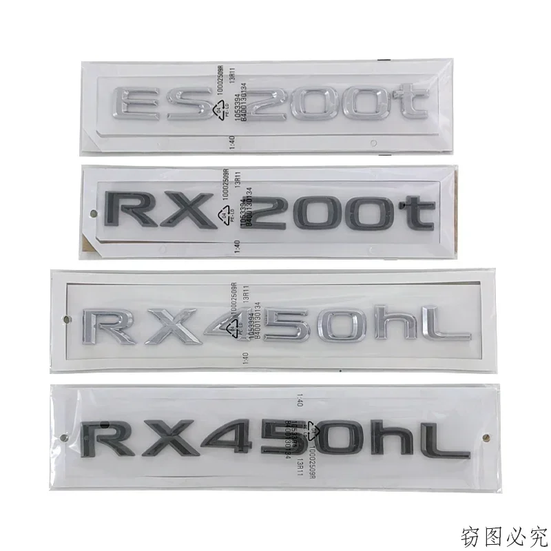 ABS Car Rear Trunk Emblem Body Letter Decal for Lexus RX450hL RX200t ES200t RX450h Exterior Decoration