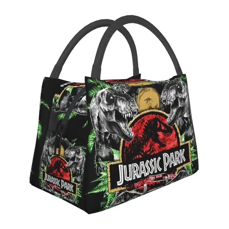 Jurassic Park Insulated Lunch Bags for Outdoor Picnic Dinosaur World Resuable Cooler Thermal Lunch Box Women