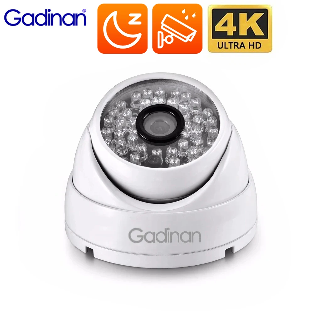 

Gadinan Ultra HD 8MP POE IP Camera P2P H.265+ CCTV Security IR LED Outdoor Waterproof Dome Metal 5MP/4MP/3MP Video Surveillance