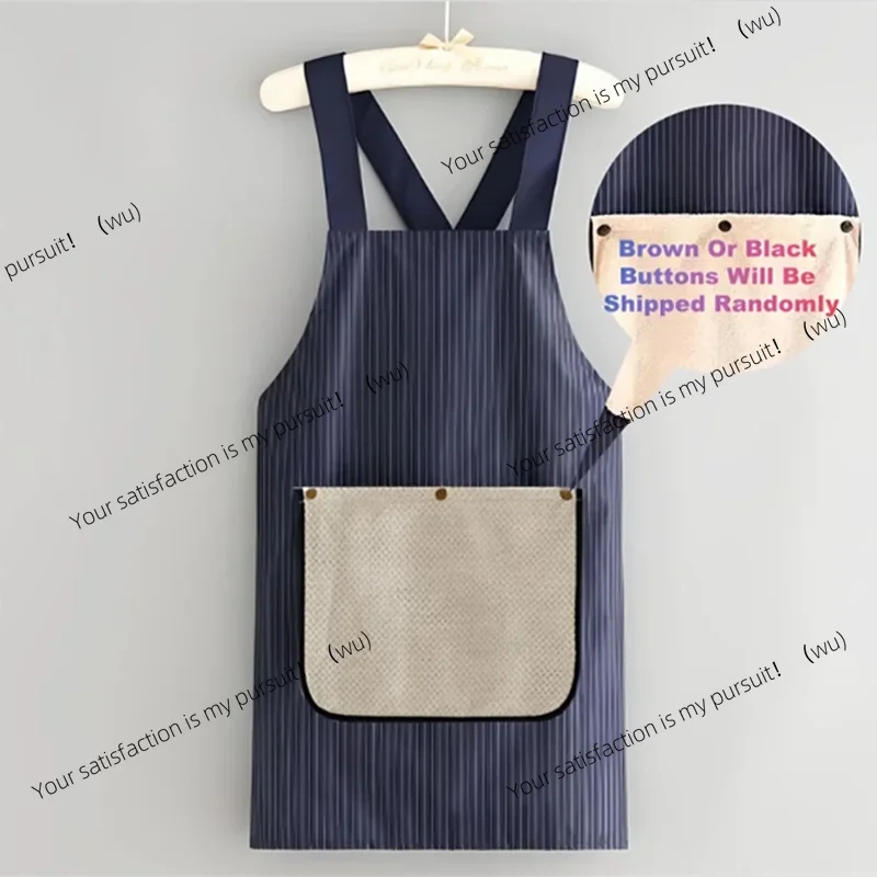 Detachable Thickened Hand Towel Apron Kitchen Apron with Pockets Towels Waterproof Cross Back Cooking Aprons for Home Kitchen