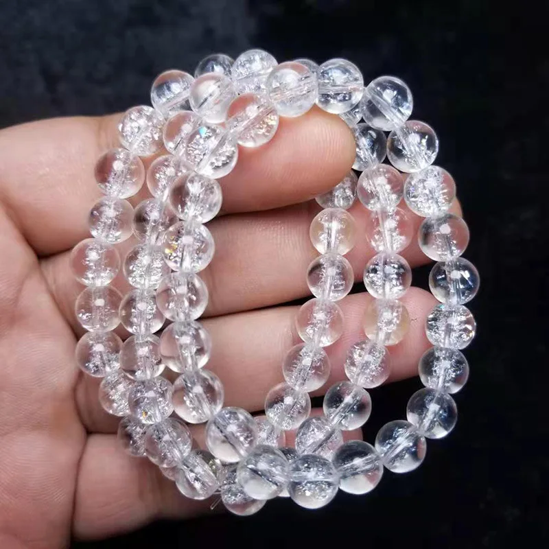 Natural Cracked Cystal Single Circle Himalayan Bracelet