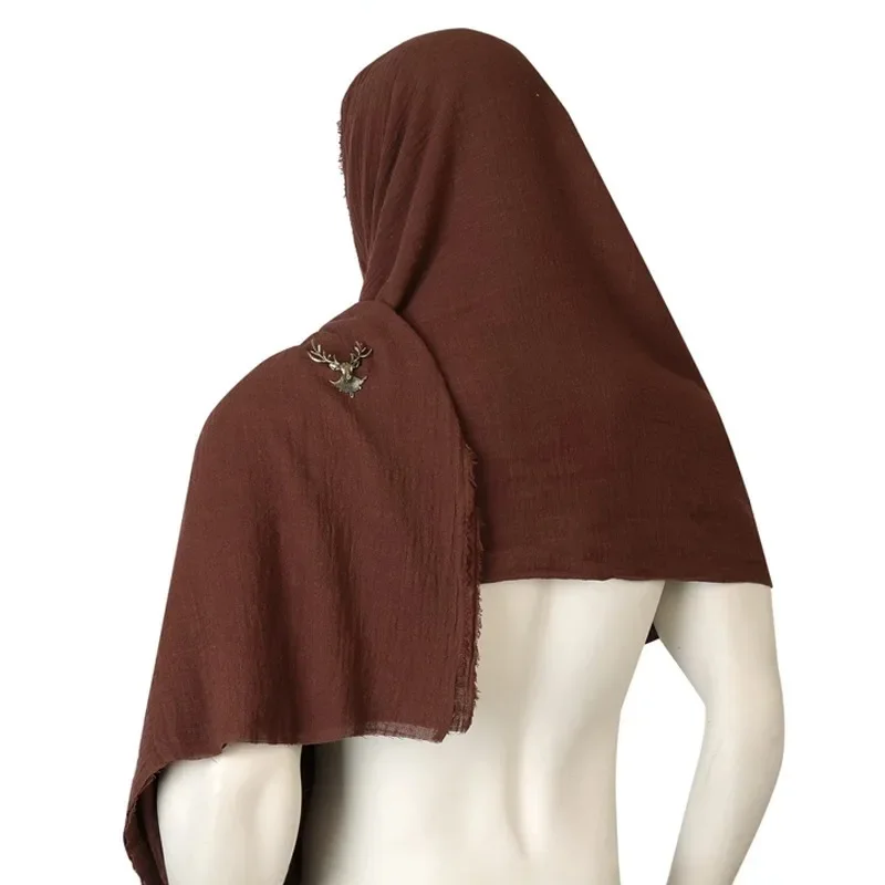 Cotton Linen Cowl Shawl Scarf Hood Poncho Cloak Pirate Costume Medieval Renaissance Mantle Cape Men Adult Monk Wizard Assassin