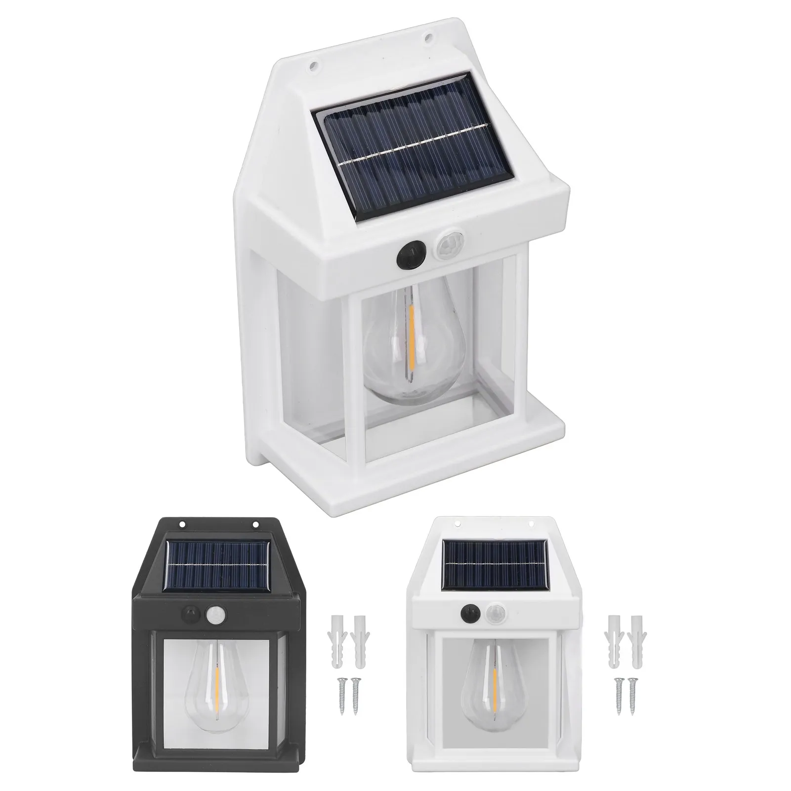 

Solar Tungsten Wall Light IP65 Waterproof Weather Resistant ABS Exterior Lighting Fixtures Wall Mount 3 Modes for Yards