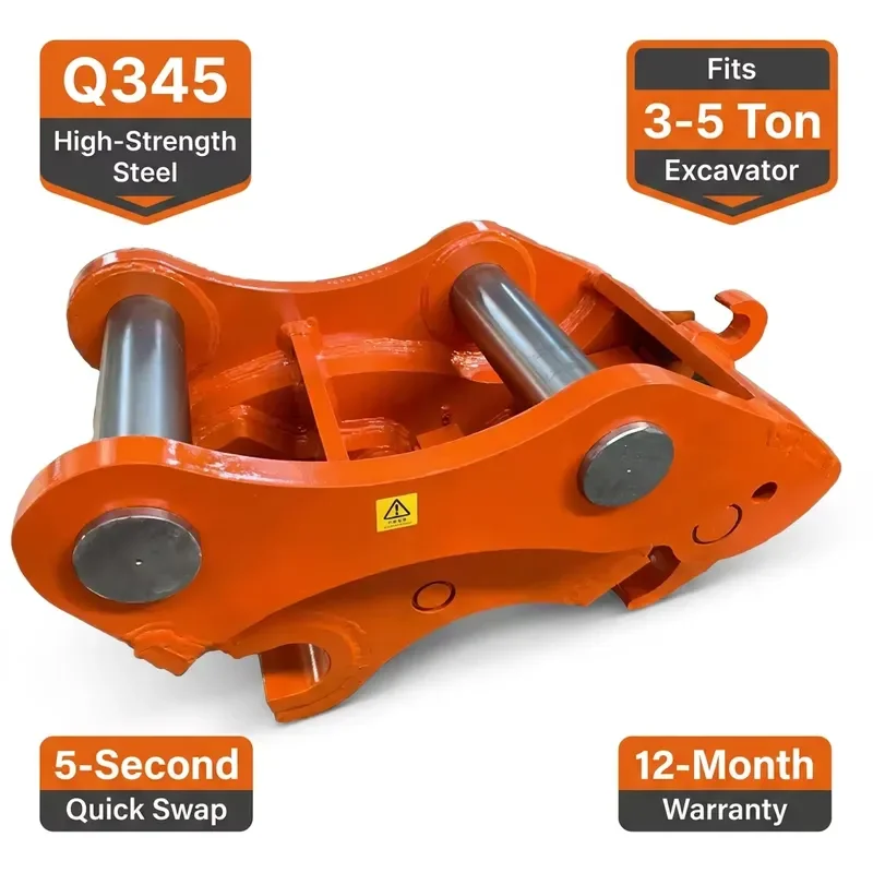 Hydraulic Quick Coupler Quick Hitch for 3-5 Ton Excavator Mini Digger Backhoe Q345 Steel OEM Available
