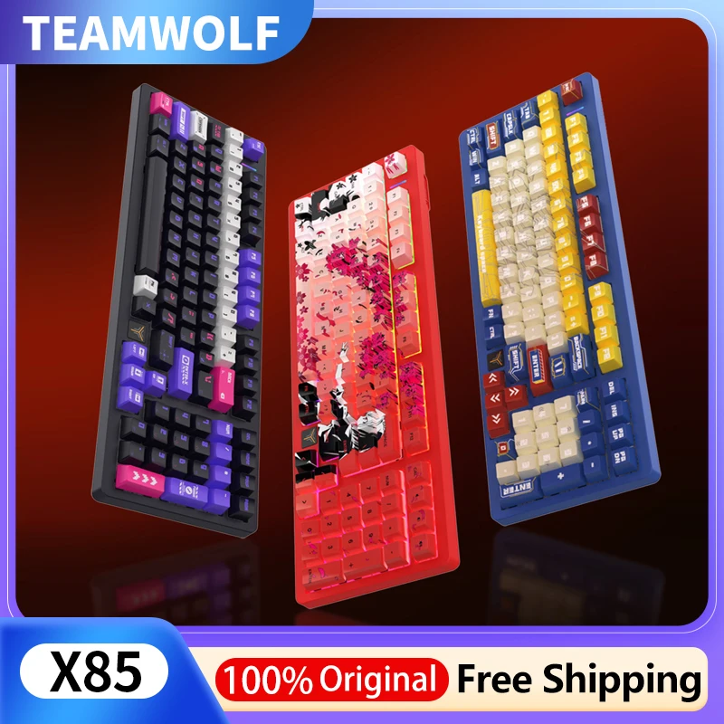 

TEAMWOLF X85 Esports Mechanical Keyboard Magnetic Switch Wired 8k Polling Rate RT0.01 Ergonomics RGB IP68 Waterproof Gaming Gift