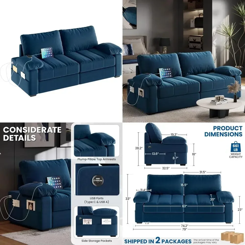 "79 Inch Velvet Fut… - image