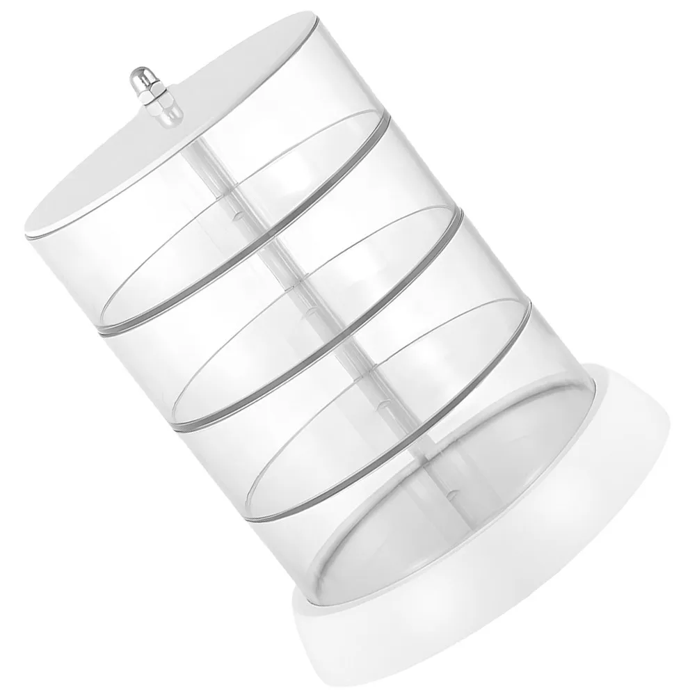 

Clear 4-Layer Rotating Jewelry Storage Box Multi-Layer Jewelry Organizer for Earrings Pendants Rings Trinkets Desktop Dresser