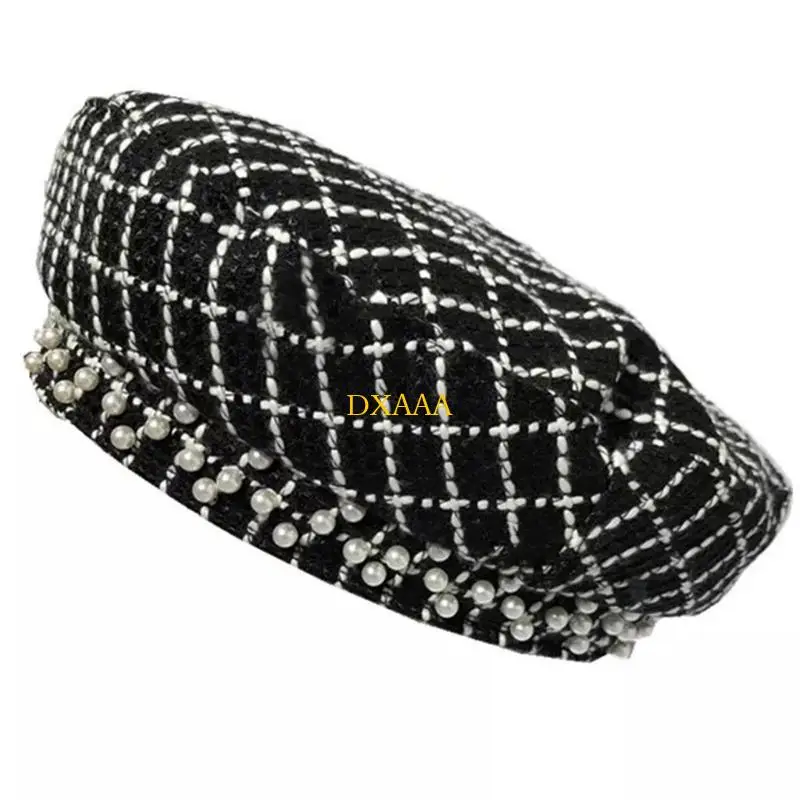 

DXAA Берет Sweet твидовая шляпа литературного художника, женская теплая восьмиугольная шляпа, универсальная