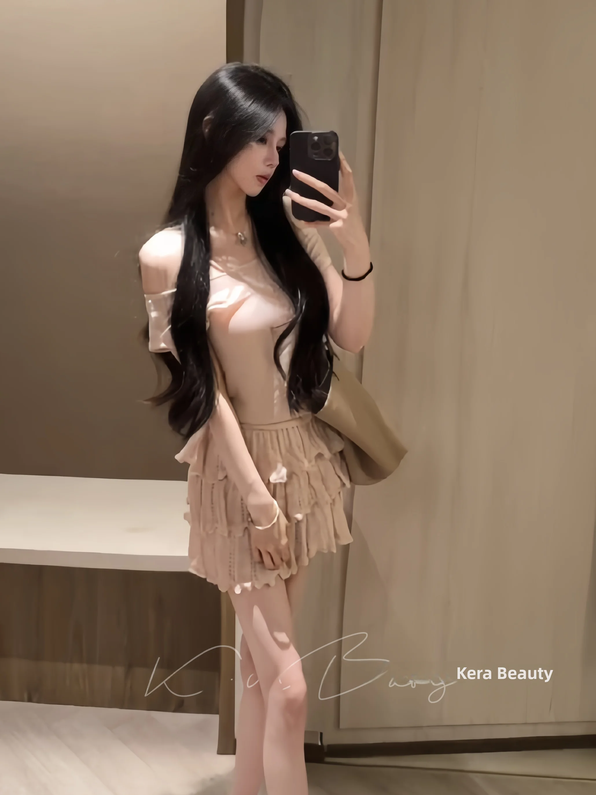 

Elegant Pure Desire Sexy Shoulder Bared Top And Cake Skirt Set Women's Slimming Fashionable Two-Piece Suit Spring Summer