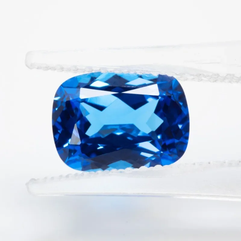 Top Lab Grown Cobalt Spinel Rectangular Cushion Shape Cut VVS1 Charms DIY Jewelry Making Material Selectable AGL Certificate