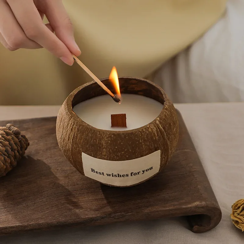 

Scented Candles Bedroom Gift Creative Coconut Shell Aromatherapy Candle Ornament Birthday Gift m