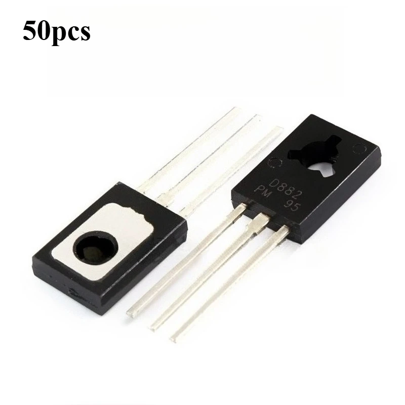 50pcs D882 NPN Power Transistor TO-126 30V 3A 100MHz for Audio Amplifier
