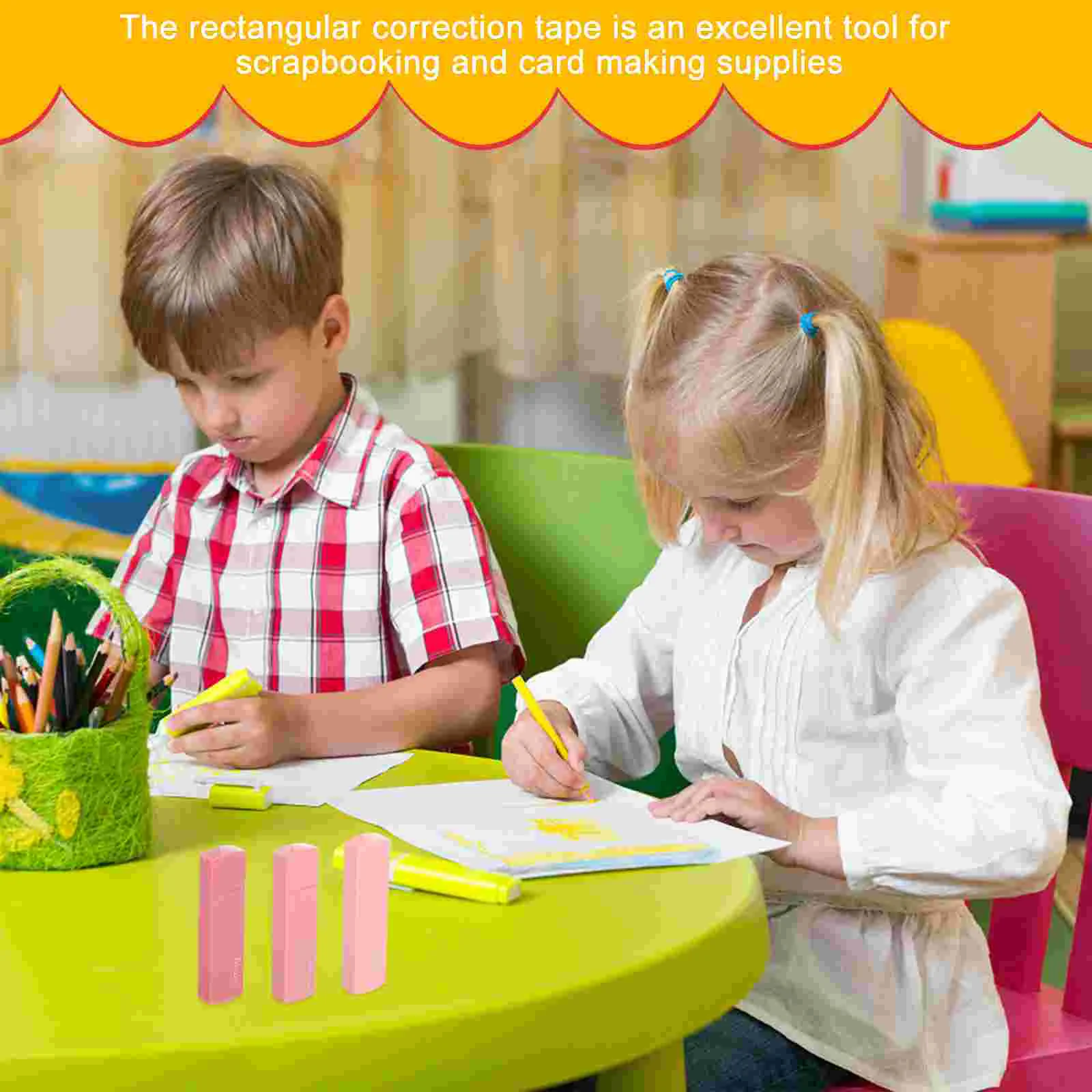 6 pçs fita de alteração mini branco para fora bonito material de escritório correção de alta capacidade estética animal de estimação estudante plástico