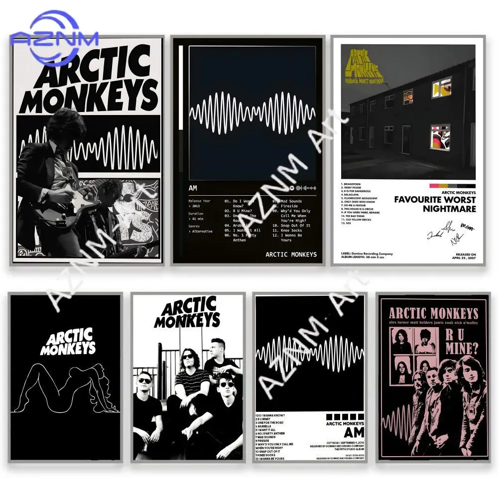 A-Arctic Monkeys Band-Poster, perfekter Aufkleber, selbstklebende Kunst, entworfen für Zuhause, Esszimmer, Büroräume, langlebig, stark, wasserfest