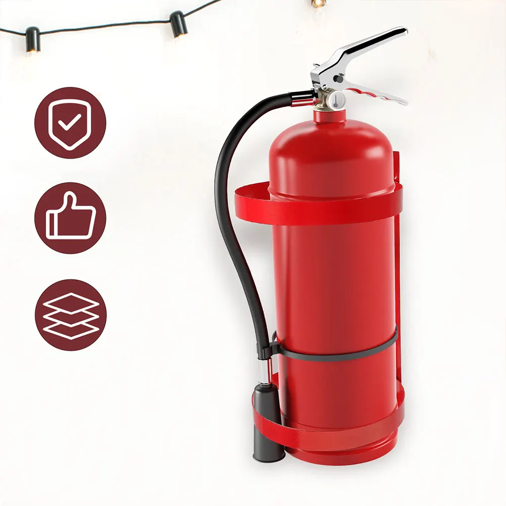 2Pcs Wall-mounted Fire Extinguisher Bracket Iron Hanger Stand Mounting Kit for Car 5kg Capacity Space-saving Design