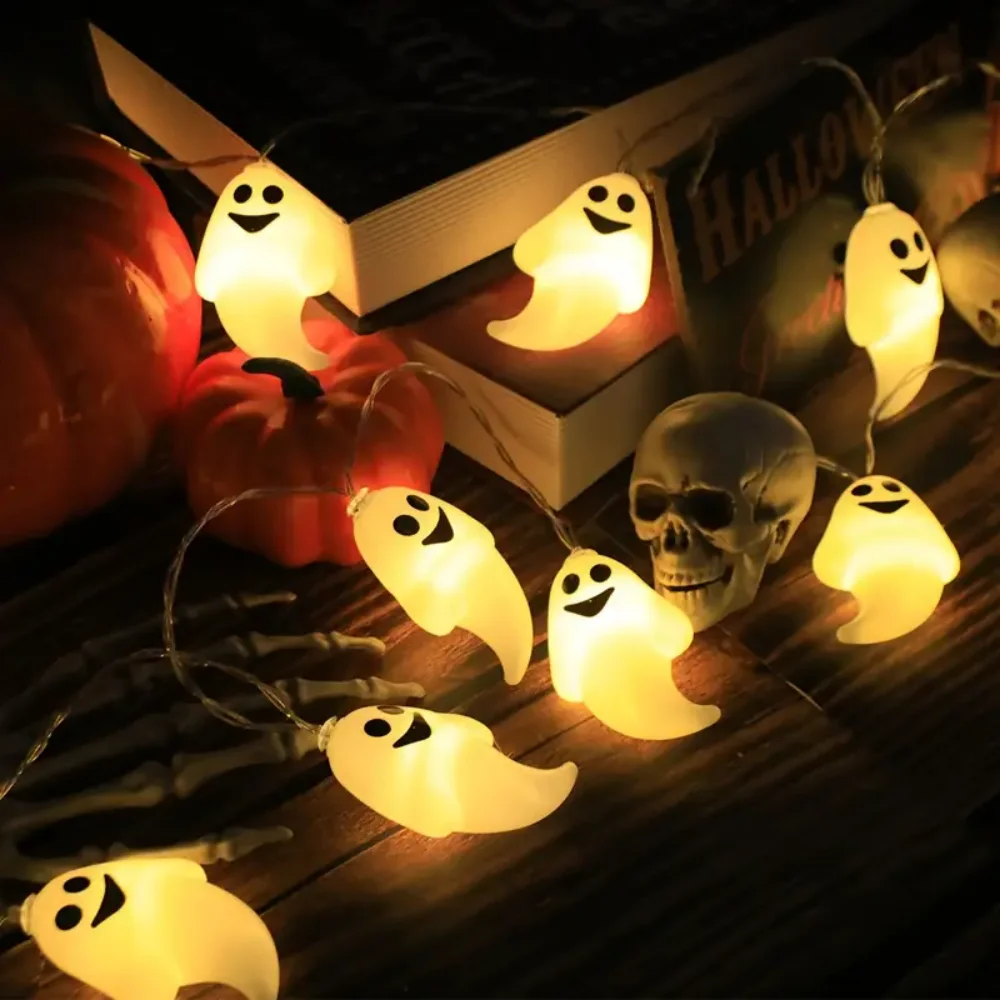 1PC1.5M10LED/3M20LED Halloween ghost battery box light string(without battery),suitable for autumn harvest,party decoration