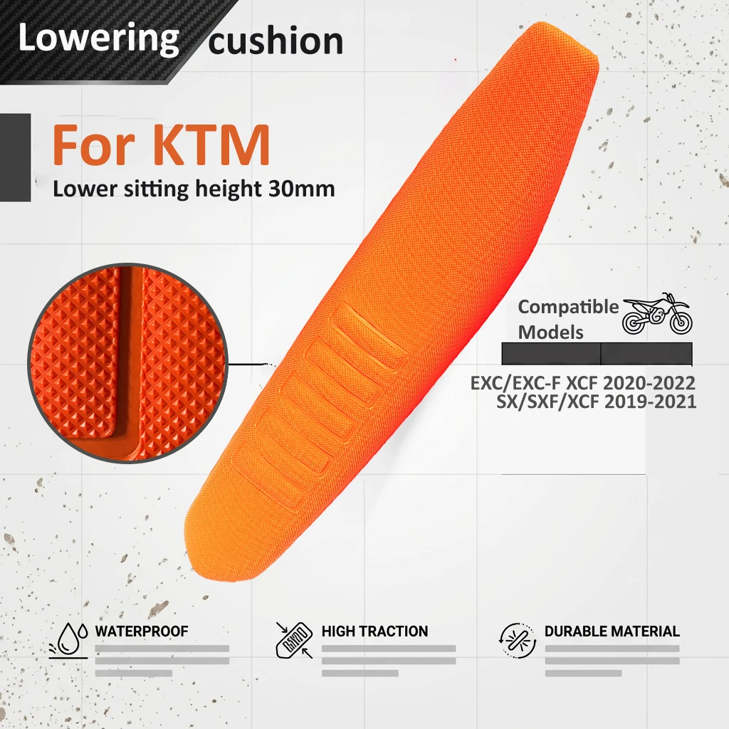 

Motorcycle Lowering Cushion Diamond Pattern Non-slip Seat For KTM SX SXF XC XCF EXC EXCF 125 250 300 450 Dirt Pit Bike Saddles