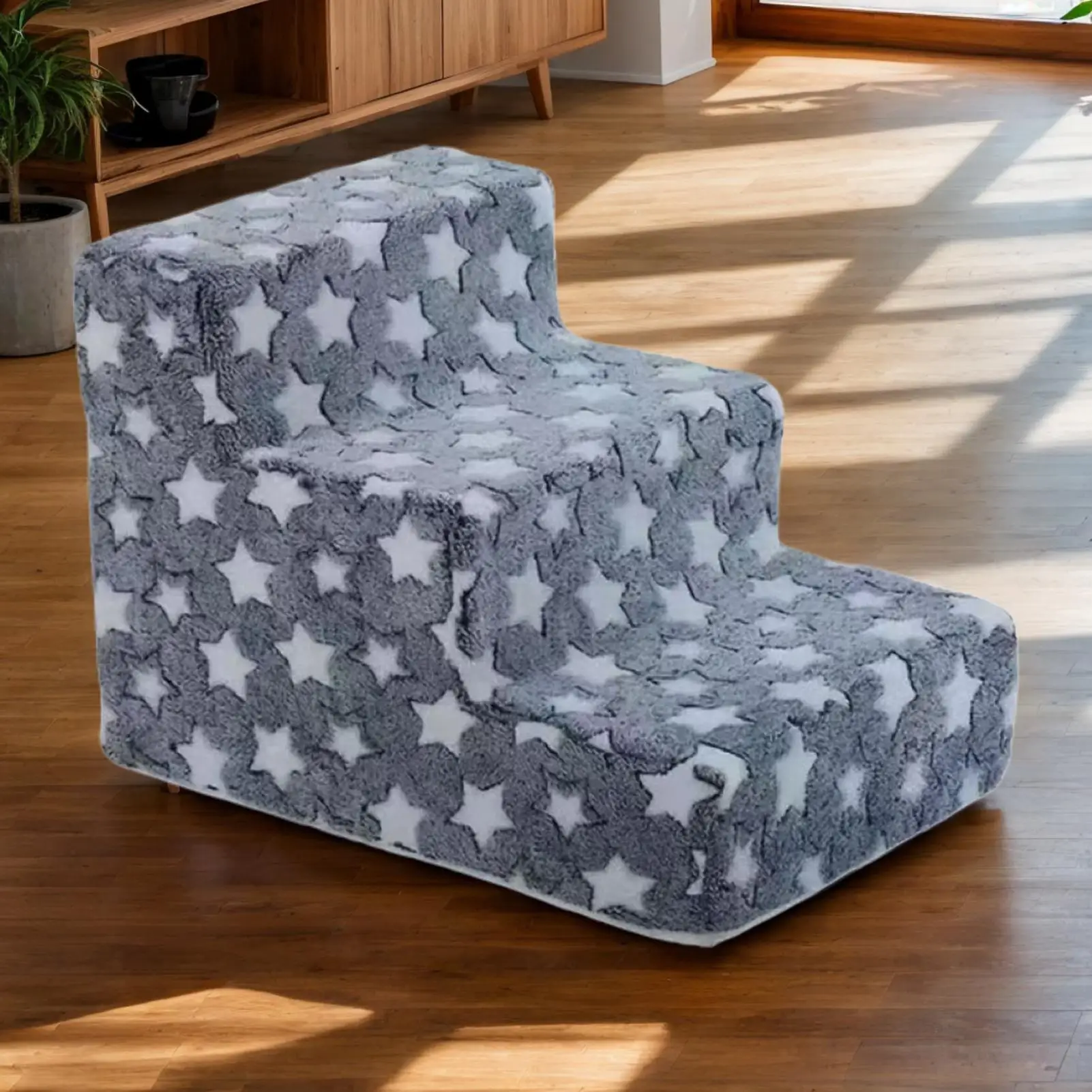 Dog Steps for Bed 3 Steps Non-Slip Cat Stairs Ramp for Couch Non-Slip Removable Cat Ladder Balanced Climbing Pet Ramp for Sofa