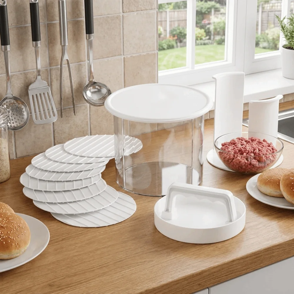 Non-Stick Burger Patty Maker Reusable Practical Beef Press Mold Freezable Multi-Layer Hamburger Patty Press Kitchen Accessories