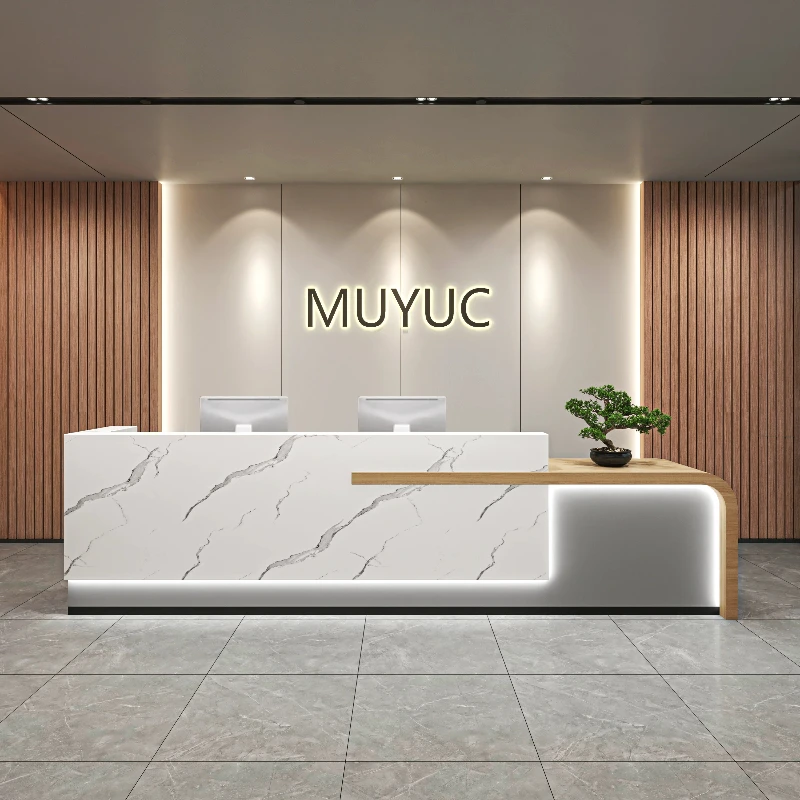 Luxury Storage Reception Desk Nordic Modern Reception Desk Display Aesthetic Trendy Escrivaninha Commercial Furniture