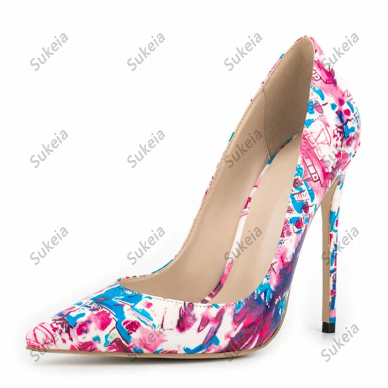 Sukeia Handmade Women Spring Pumps Pointed Toe Stiletto Heels Fabulous Pink Dress Shoes Ladies US Size 5-15