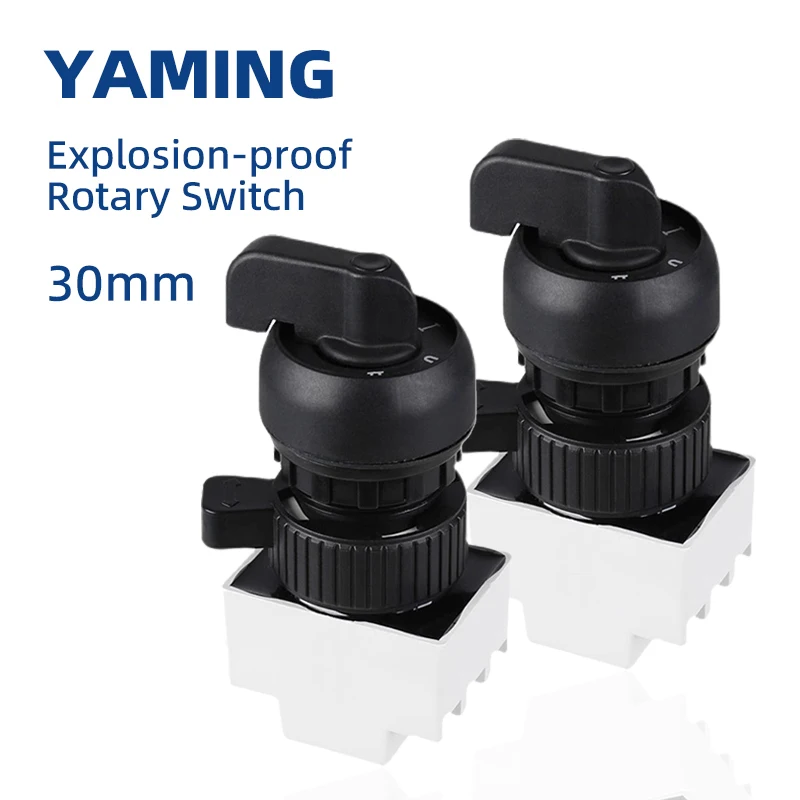 8031 Explosion-proof Rotary Switch Anti-corrosion Knob Conversion Selector Self-locking Silver Contact 1NO1NC