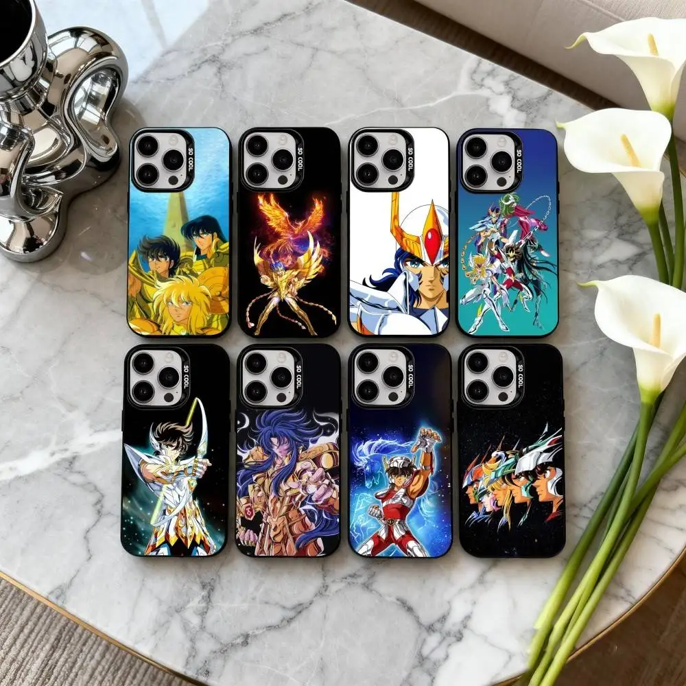 

Anime S-Saint-T S-Seiya-A Phone Case For iPhone17,16,15,14,13,12,11 Plus,Pro Max Candy Silver Plated Inside Cover