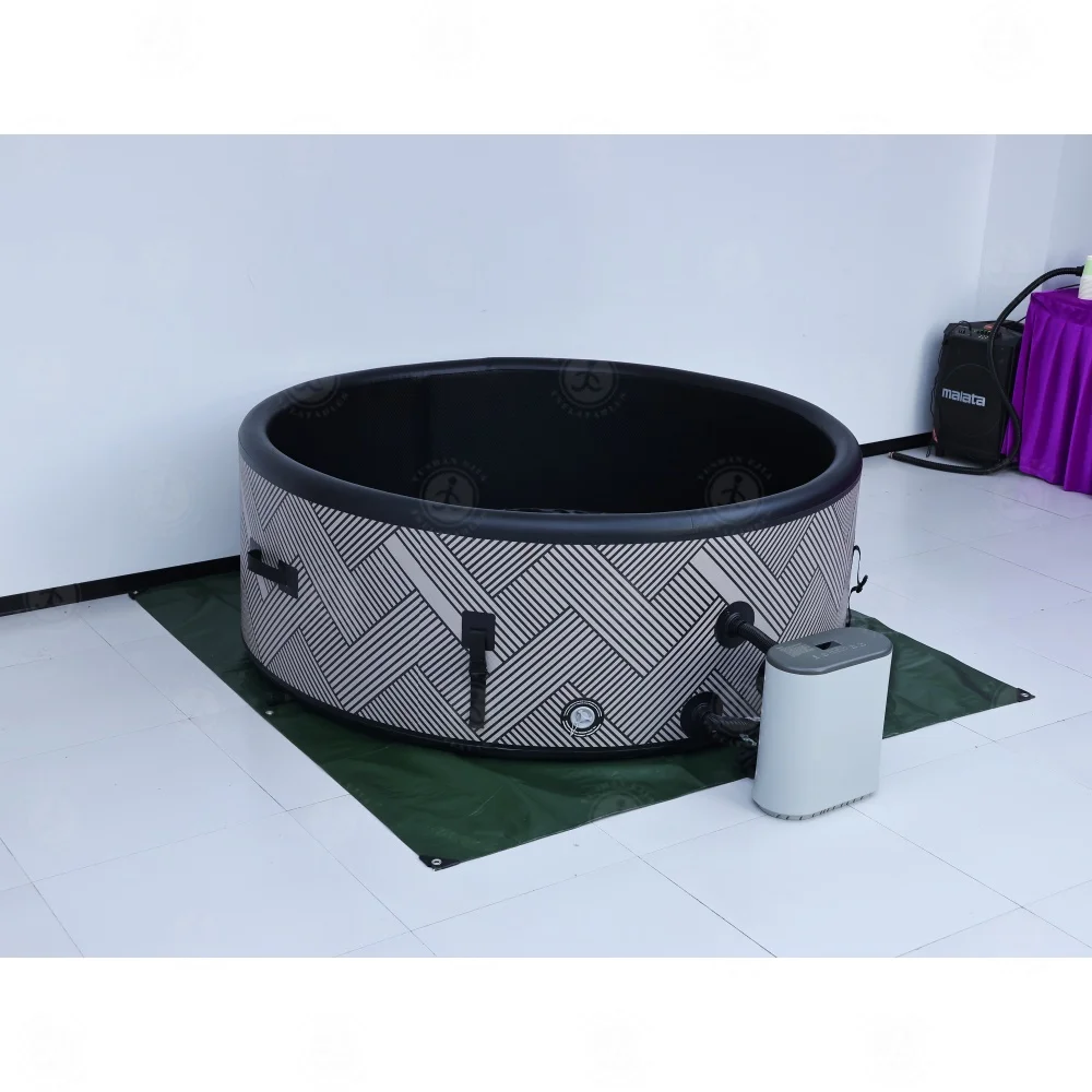 STLF 2 متر حجم مخصص في الهواء الطلق المحمولة نفخ Airjet حوض استحمام ساخن مستدير سبا بولي كلوريد الفينيل 4-6 شخص سبا حمام مع طائرات فقاعة الهواء #5