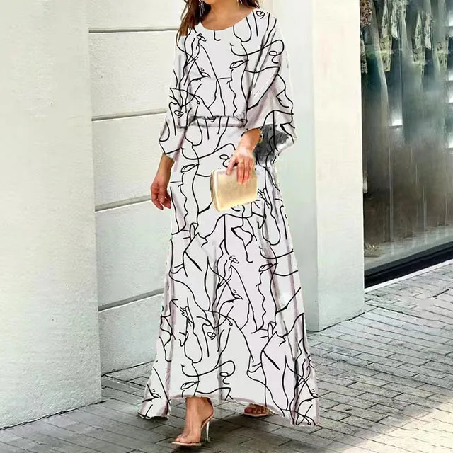 Holiday Women Dress Sets Two Piece Set Women Vintage Boho Top Printed Skirt Summer Casual Loose Work Streetwear Y2k 2024 Outfits