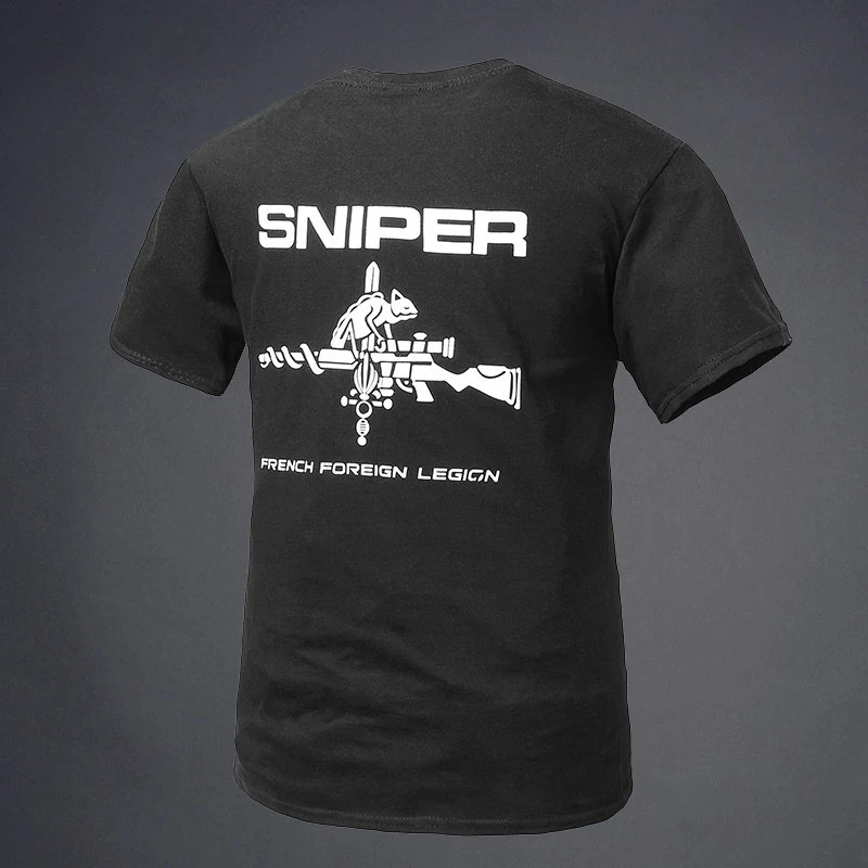 New Product SNIPER Chameleon Sniper-themed New Military Enthusiast T-shirt Trendy Cotton Breathable Short-sleeved Shirt