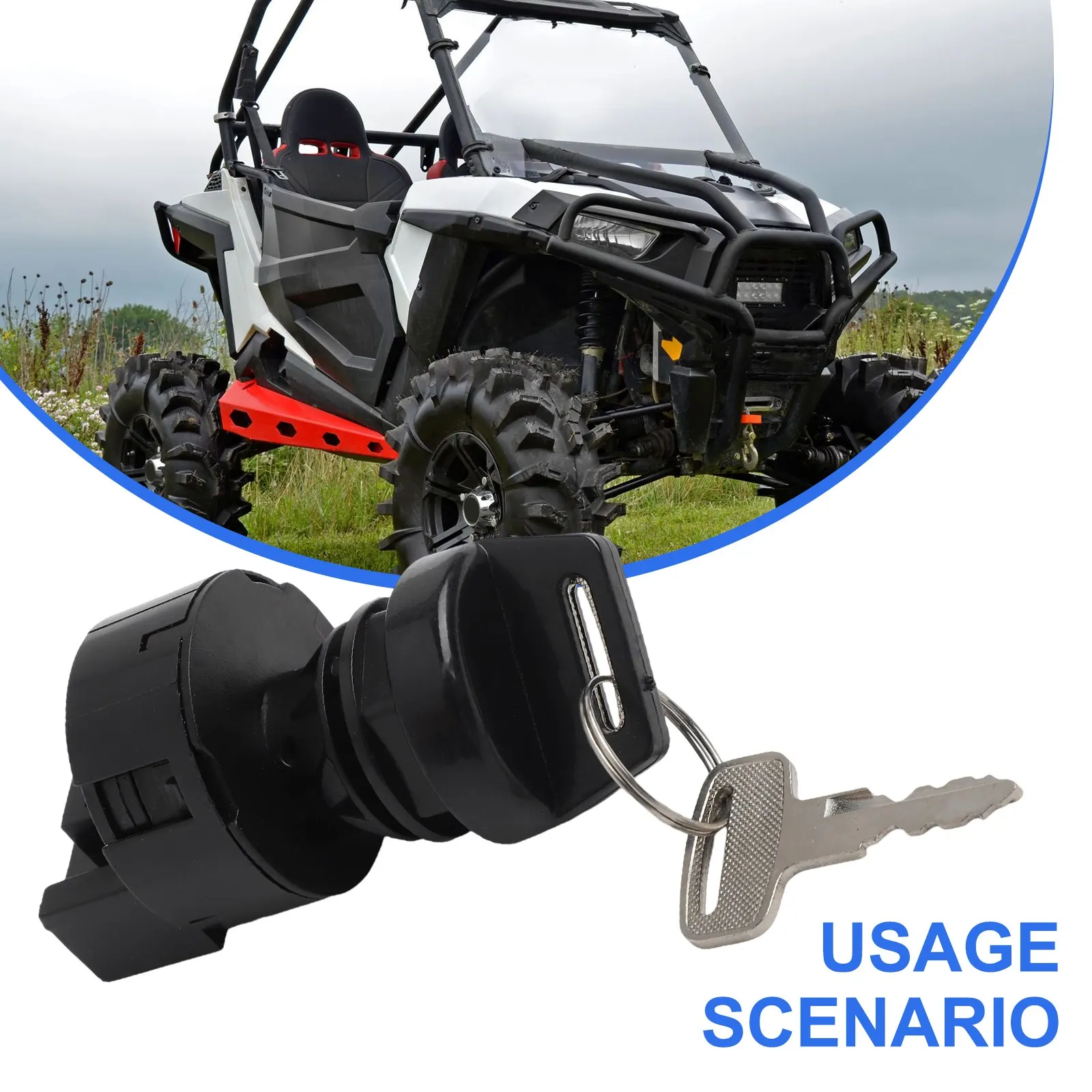 Replacement Ignition Key Switch 4011002 for Polaris For RZR For XP and For Ranger Series Vehicles Includes Accessories
