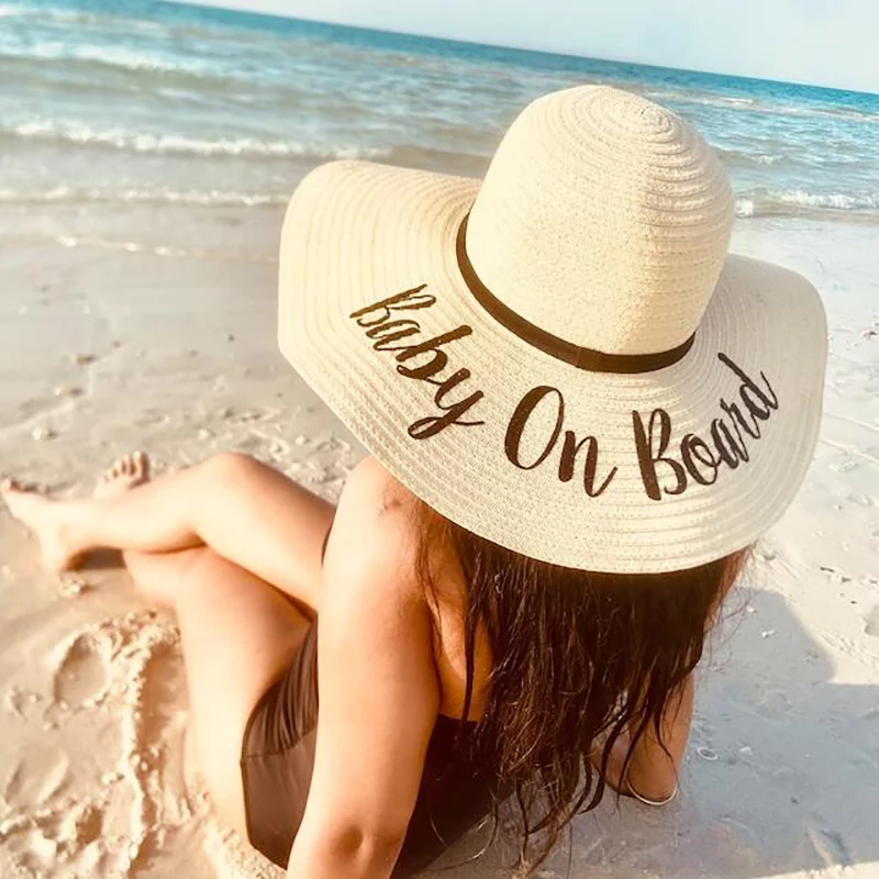 Baby on Board hat summer beach pool Pregnancy announcement  display picture 1