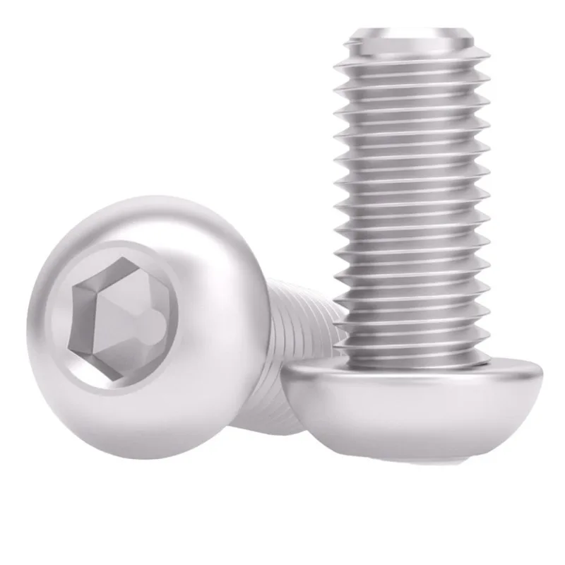 For 6061 Aluminum Alloy Half Round Head Hexagon Screw Aluminum Round Cup Pan  Round Head Mushroom  Bolt M3M4M5M6