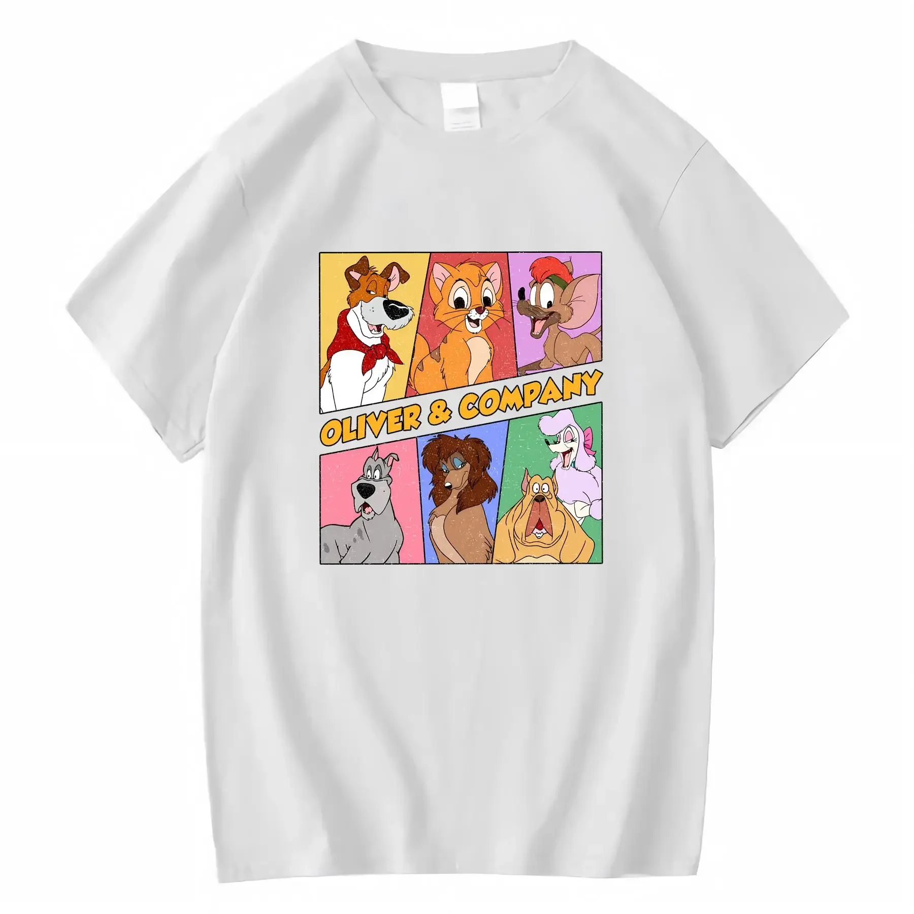 تي شيرت كلاسيكي من ديزني أوليفر آند كومباني برقبة دائرية دودجر تيتو جورجيت فرانسيس أينشتاين ريتا ديزني لاند مطابقة الأسرة