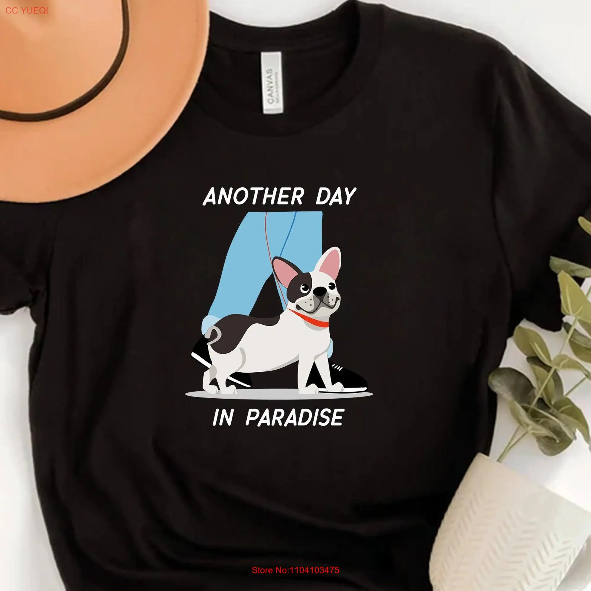 French Bulldog T shirt Frenchie in Paradise Funny Dog lover long or short sleeves