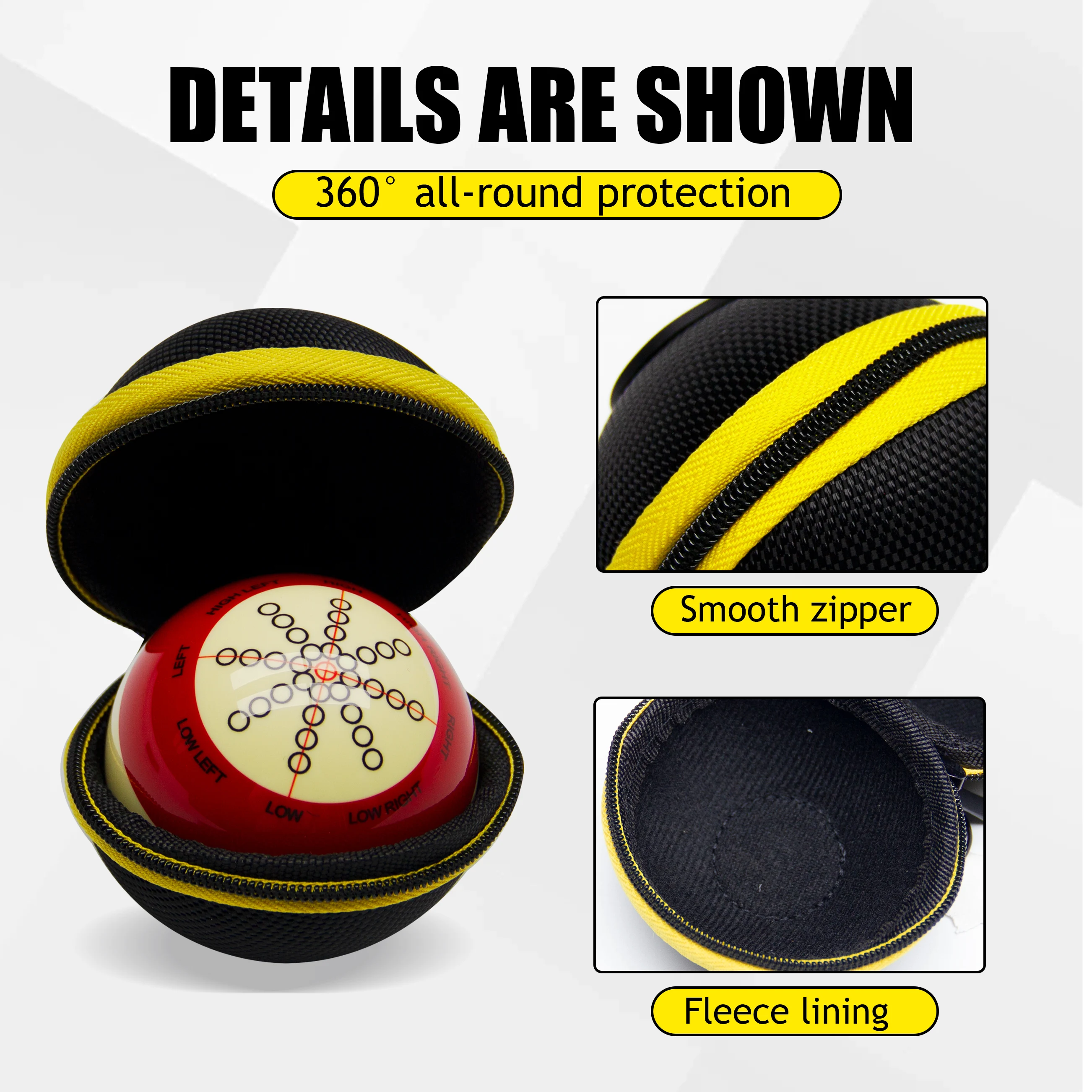 Kit de prática de bilhar de piscina 3 em 1 - bola de treinamento de tacos, bolsa de proteção com zíper, pó de giz azul - perfeito para iniciantes e profissionais