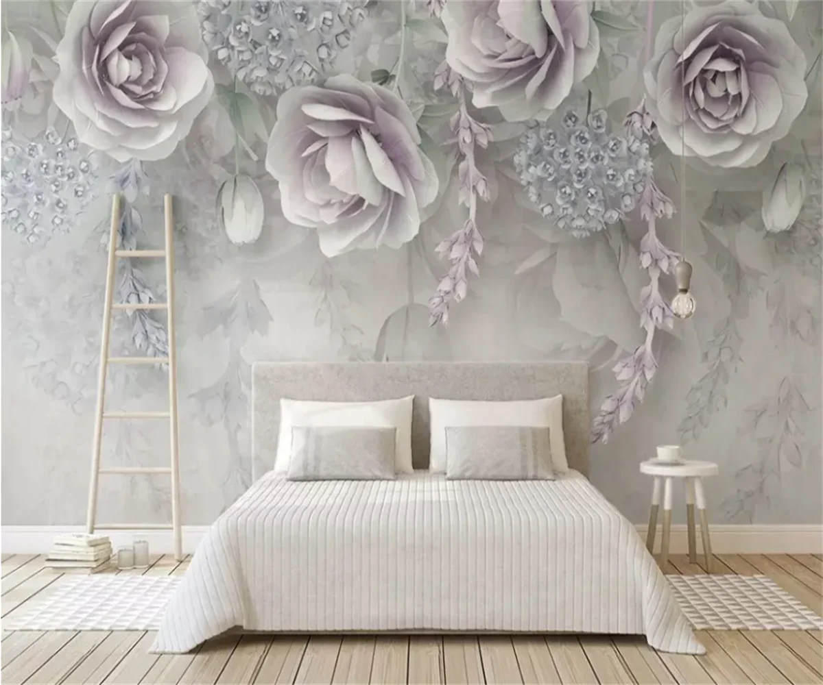 Custom Photo Wallpaper mural Fresh hand-painted peony flower garden Butterfly girl living room TV background wallpaper tapeta