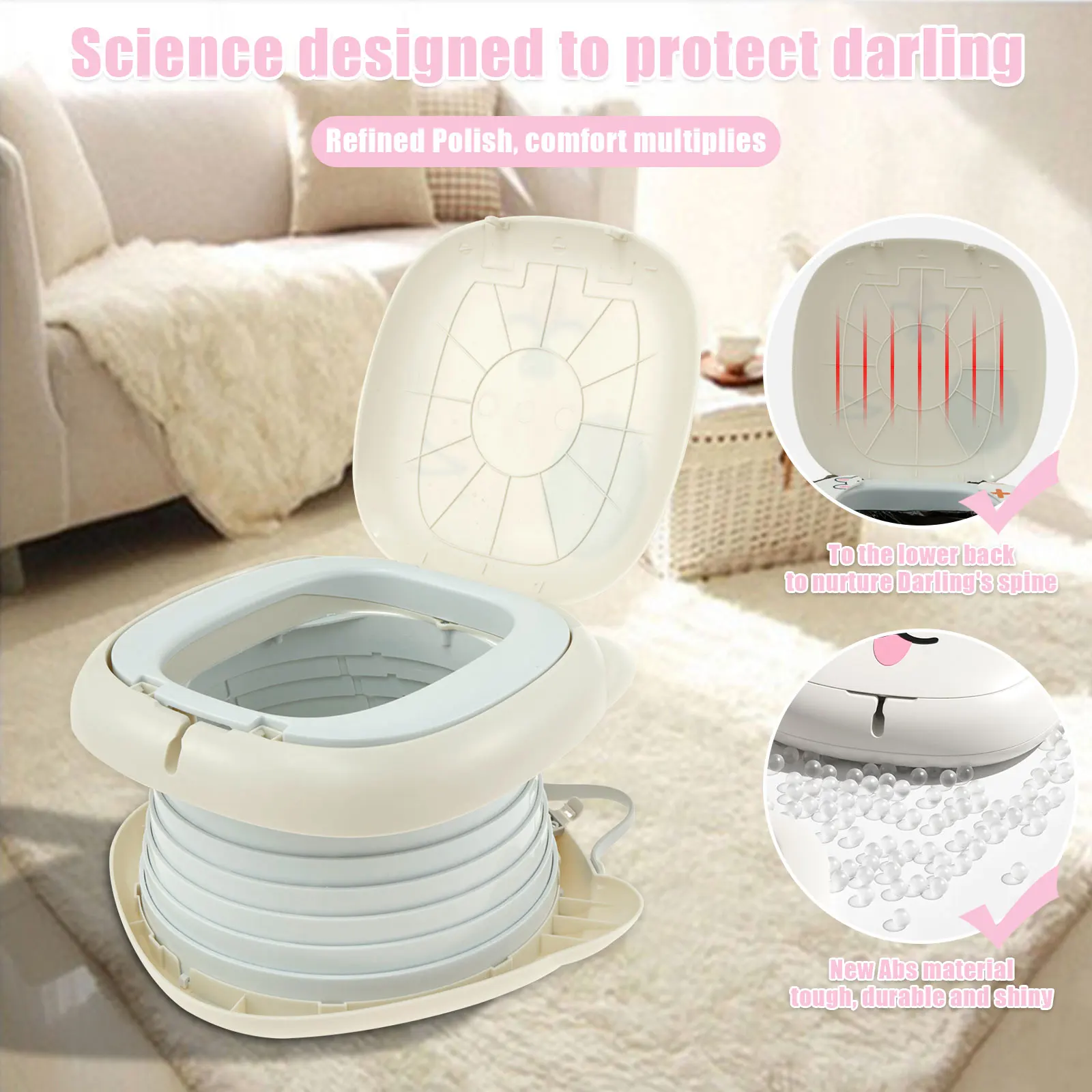 Portable Foldable Potty Baby Travel Boy WC Girl Pot Toilet Anti-slip Kids Training Pot Outdoor Camping Bathroom Baby Potty