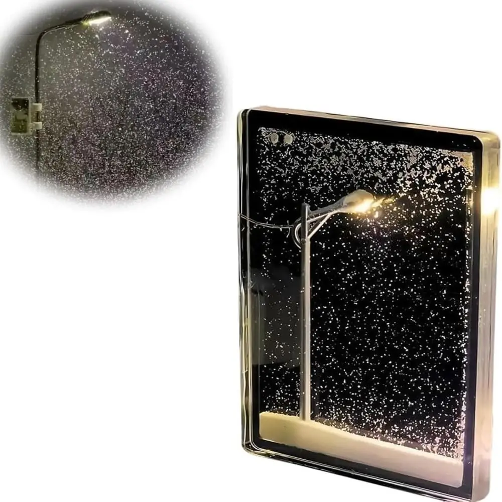 DIY Materials Snow Scene Night Light Handmade Christmas Decor Street Flowing Lamp with Snowman Desktop Decor
