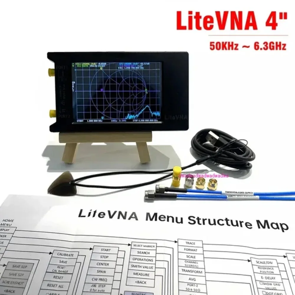 English version LiteVNA 4 Inch Touch Screen Vector Network Analyzer New LiteVNA-64 50KHz ~ 6.3GHz HF VHF UHF Antenna Analyzer